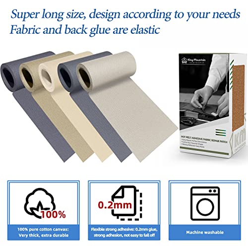 Canvas Iron on Patch,3"×60",Waterproof 100% Cotton Fabric Repair Patch,Used for Various Sofa,Tent,Clothes,Seats,Suitcases (Brown) - color: Brown, size: Canvas-3"x60"
