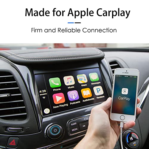 Short CarPlay Lightning Cable, 20 inch USB A to Lightning Cable for Apple iPhone 14, 14 Plus, 14 Pro Max, 13, SE 2nd/12/11/Xs/XR/8/7, iPad Air 4/5/ 6/7/8, Mini 2/3/4/5 Charger Cord, Car Charging Cable - color: White, size: 1.5FT, style: USB A to Lightning