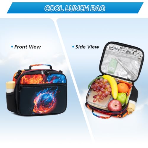 DIGOBAY Insulated Lunch Box for Kids Boys Cool Gamer Lunch Bag - color: Basketball