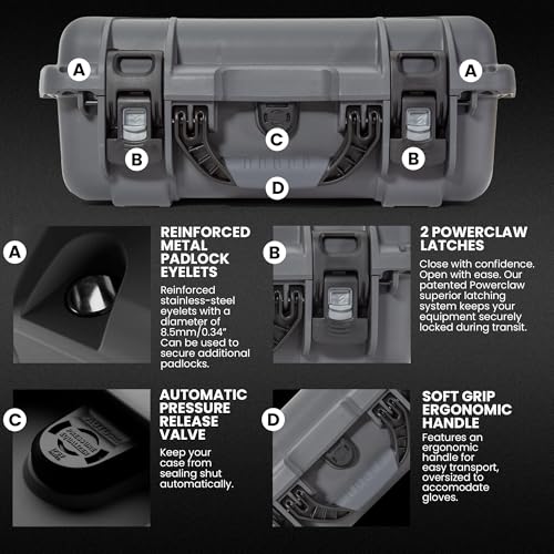 NANUK 920 Hard Case – Waterproof Travel Hard Case with Customizable Cubed Foam, 16.7” x 13.4” x 6.8”, Dustproof & Impact-Resistant, Airline Carry-On Approved – Graphite - color: Graphite, style: Standard Foam
