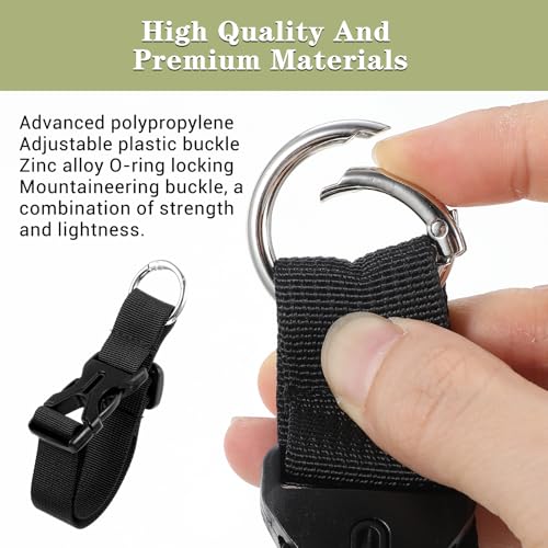 3PCS Luggage Straps, Backpack Accessories,Adjustable Suitcase Belt, Heavy Duty Travel Carry Strap with Ring Hooks,Backpack Straps, Make Your Hands Free,Easy to Carry Your Extra Bags (Black)