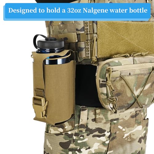 Water Bottle Pouch Molle,Water Bottle Holder with Quick Release Buckle for 32oz Water Bottle,Water Bottle Carrier for Backpack Belt Vest - color: CB
