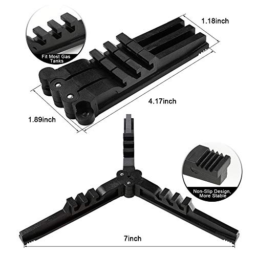 Folding Universal Fuel Can Canister Stand, Tripod Stabilizer for Camp Stove | Compact Butane Gas Tank Bracket, Plastic Cylinder Cartridge Holder, Footrest for Outdoor Hiking Stove