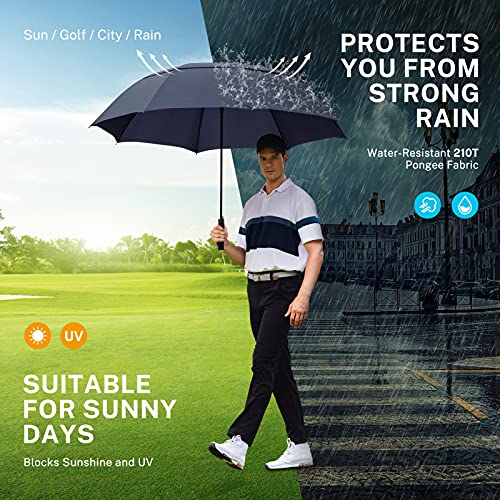 Gonex 62/68/72/80 Inch Golf Umbrella, Auto Open, Windproof, UV Protection - color: Navy, size: 62 inch