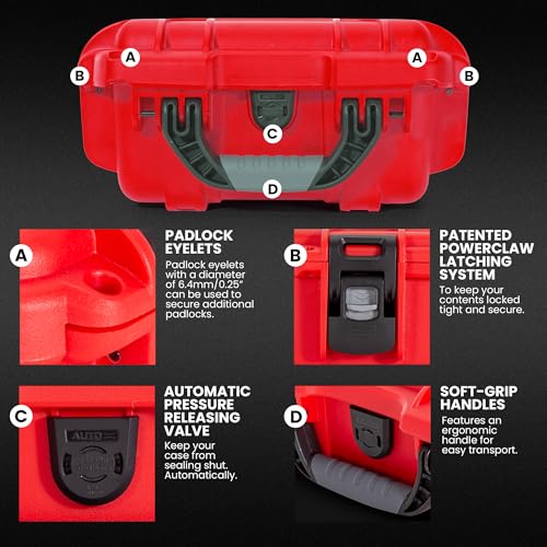 NANUK 905 Waterproof First Aid Case Empty – Durable, Medical First Aid Organizer Case, IP67-Rated, Dustproof, Impact-Resistant, and Floats (9.4" x 7.4" x 5.5") – Red - size: 905 - Empty