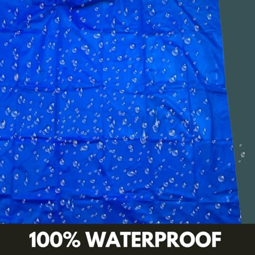 RAIN GUARD 10 Mil Vinyl Rain Poncho with Hood | Expanded 50" x 80" | Reusable Waterproof Protection | Adult Size | 2 Pack - color: Blue