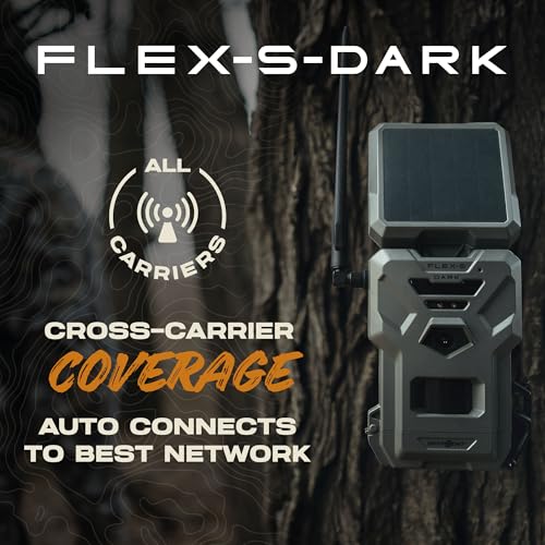 SPYPOINT Flex-S-Dark Solar Cellular Trail Camera – Built-in Solar Panel, 40MP Photos, 1080p Videos + Sound, No-Glow Game Camera, Night Vision, Motion Activated Trail Cam - style: FLEX-S DARK