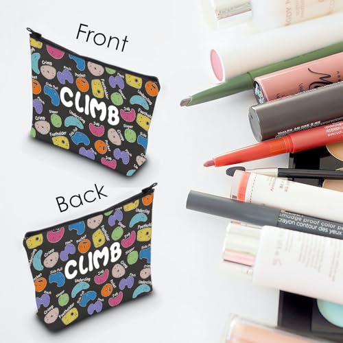 MNIGIU Rock Climber Gift for Women Rock Climbing Cosmetic Bag Climb Gift Rock Climbing Bouldering Lover Gift (Climb Black Bag) - color: climb makeupbga
