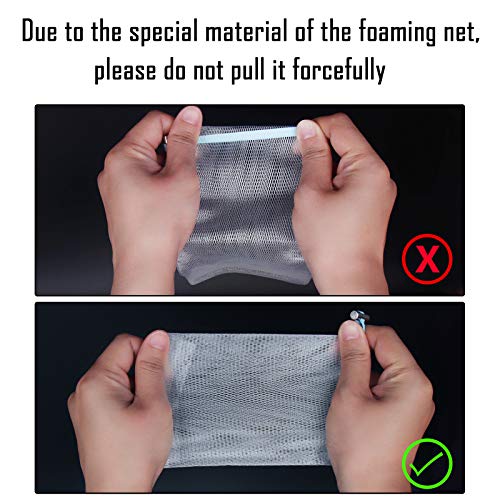 Cobahom Soap Bag 6 Pack 6 x 3.5 Inch Mesh Foaming Net Soap Sack Bags Soap Saver Pouch Net Bags with Drawstring for Bath & Shower （Blue） | Soap Handmade Soap Bubble Mesh Net Bags with Drawstring, Mesh Soap Saver Pouch Bag for Bath & Shower (Blue) - size: 6