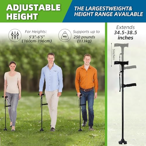 Walking Stick，Walking Canes for Women & Men，Folding Cane with Led Light and Alarm, with Side Handle, Collapsible Cane Lightweight, Free Self Standing Foldable Stick for Seniors & Adults
