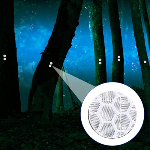 100 PCS Reflective Tacks Trail Markers, 0.4" High Visibility Tacks Bright Eyes Trail Markers, Glow Mark Thumb Tack with Box for Hunting Hiking Camping Tree Stand Marking