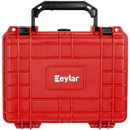Eylar Protective Camera Hard Case Water & Shock Proof w/Foam, TSA Standards 9.12 inch 7.56 inch 4.37 inch (Red) - color: Red