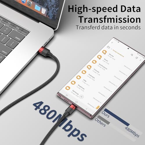 1.5ft USB C Cable, 3 Pack Short USB A to USB C Cable for iPhone 16 15, Nylon Braided 18 inch Type C Charger Cord Fast Charging for Samsung Galaxy S24 S23 S22 Note 20 10 A50 A20 Moto G LG - size: 1.5 FT