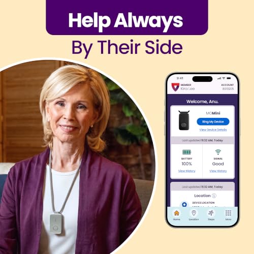Medical Guardian MGMini Medical Alert Device for Seniors | Subscription Required | SOS Button, Emergency Location Assistance, 24/7 Monitoring | Silver - color: Silver