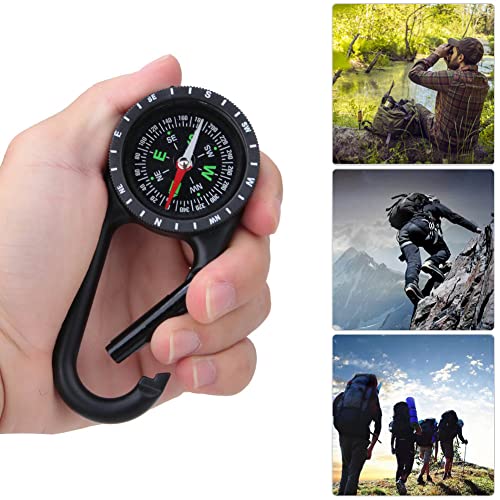Carabiner Clip On Compass Hiking,Mini Compass,DC40T Zinc Alloy Portable Carabiner Compass with Graduated Ring Outdoor Hiking Camping Navigation Tools