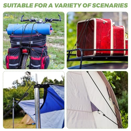 Bungee Cords with Hooks 6 Pack Bungee Cord Includes 24 inches for Bundling Items, Fixing Tarps, Tents, and Carrying Luggage - size: 24 in, style: 6MM