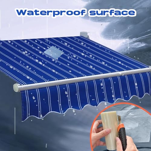 6 in x 39FT RV Awning Repair Tape for Tarp, Sail, Canvas, Tent, Greenhouse, Fabric, Canopy, Boat Covers – Heavy Duty Waterproof Tear Repair Patch Kit – Clear Reinforced Fiberglass Repair Tape - size: 6IN×39FT