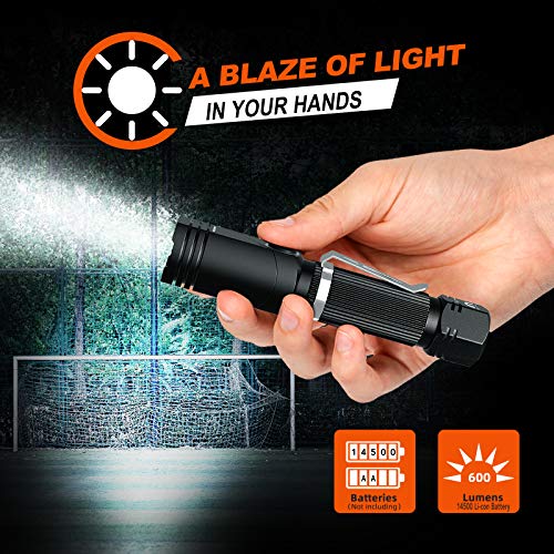NICRON Flashlight, N7 600 Lumens Tactical Flashlight 2 Pack, 90 Degree Ip65 Waterproof Led Mini Flashlight 4 Modes- Best High Lumens are for Camping, Outdoor, Hiking （Not Including Batteries） Gift - color: N7 2Pack