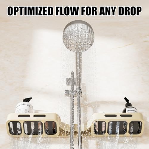 Adhesive Corner Shower Caddy Organizer 2 Pack with Adjustable Angles | No Drill Adhesive Shower Shelves, Durable & Rustproof, Bathroom Caddy for Storage, Wall Mount Soap & Shampoo Holder Plastic