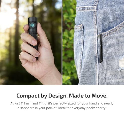 OLIGHT Baton4 Pro EDC Flashlight Rechargeable, Small Pocket Light Black | 1600 Lumens, Bright LED Flash Light,Tactical Switch, Magnetic&USB C Charging, IPX8 Waterproof for Home, Camping and Emergency - color: Black