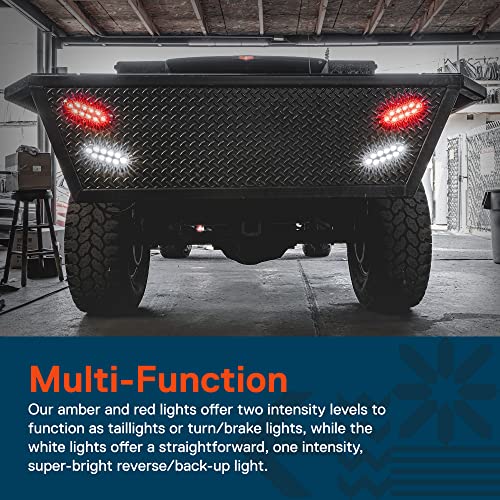 TRUE MODS 6" Clear White Oval LED Reverse Trailer Tail Light for RV Truck | DOT FMVSS 108, Surface Mount, IP67 Submersible, Park & Turn Signal, LED Trailer Tail Brake Lights, Stop Turn Tail Park Brake - color: White, size: 1 Pack