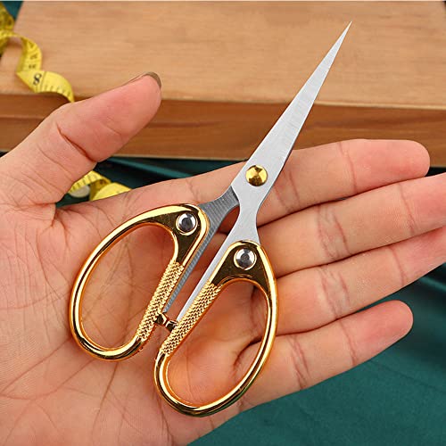 5" All Stainless Steel Office Scissors,Ultra Sharp Blade Shears,Sturdy Sharp Scissor for Office Home School Sewing Fabric Craft Paper All Purpose Scissors Gold - color: Gold, size: 5"