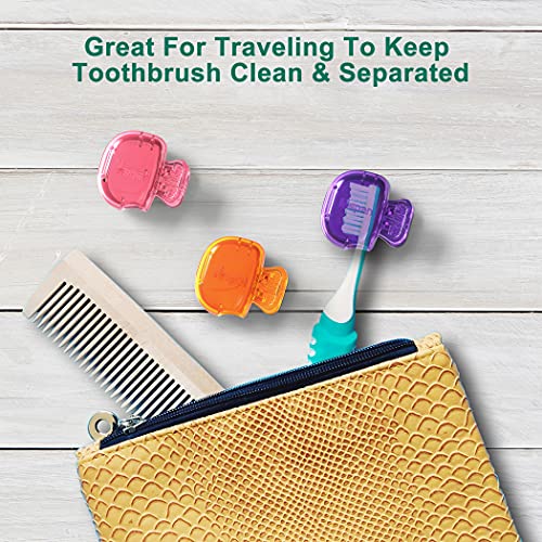 Mspan Electric Toothbrush Head Cover: Sonic Toothbrush Cap Travel Protector Plastic Brush Pod Protection Clip Case Value Pack - color: Purple, Pink, Orange, Clear