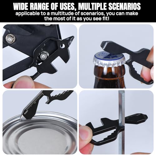 7-in-1 Multitool Card Compact EDC Survival Pocket Tool For Camping Hiking | 7-in-1 wallet-size EDC multitool card with wrenches, opener, screwdrivers, stand & ruler for outdoor & daily use