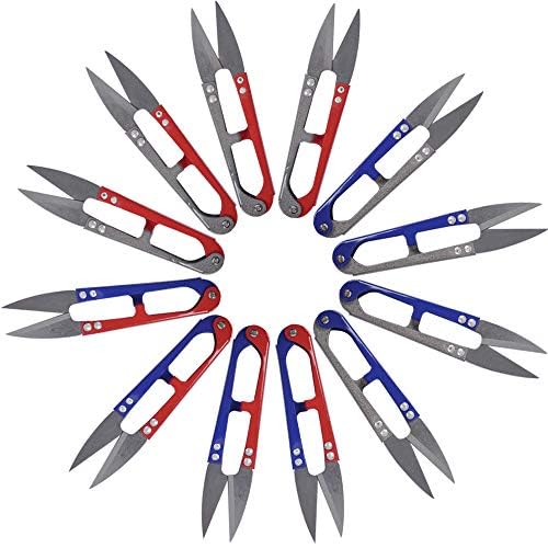 UCEC 12 Pack Thread Snips Small Sewing Scissors Crochet Thread Cutter | Yarn Cutter Sewing Snips for Stitching, Embroidery, Knitting and DIY Crafts, Mini Thread Cutter Tools with Colorful Handles - color: Mixed Colors-12 Pack