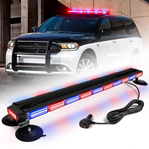 42" 206 LED Rooftop Emergency Traffic Advisor Lights Tow Truck Light bar w/Magnetic Base for Safety Construction Vehicles Trucks Pickup Snowplow Plice Fire Truck, Red/Blue - color: #04 Red/ Blue