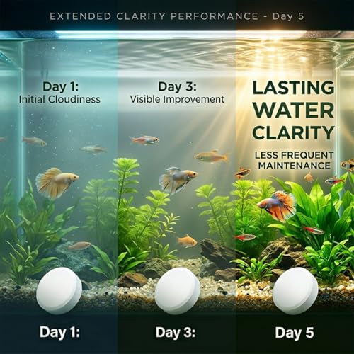 Water Purification Tablets for Fish Tank, Powerful Aquarium Water Purification Tablet, Efficient Clear Turbidity & Improve Water Quality, Remove All Kinds of Turbidity from Fish TankWater (1pcs) - size: 1pcs