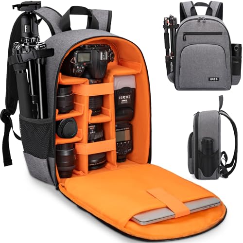 Camera Backpack for Photographers, Professional DSLR Camera Bag - color: Grey, size: Standard
