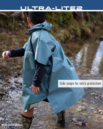 FROGG TOGGS Ultra-lite2 Waterproof, Breathable Rain Poncho - color: Carbon Black, style: Youth