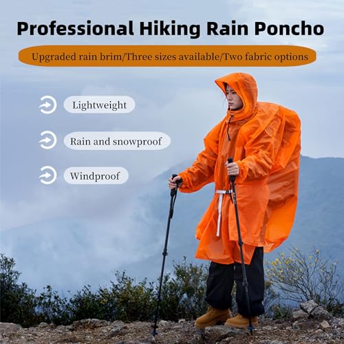 3FULGEAR Hooded Rain Ponchos for Adults, Waterproof Packable Lightweight Rain Coat Jacket for Men Women - color: 15d-blue-m
