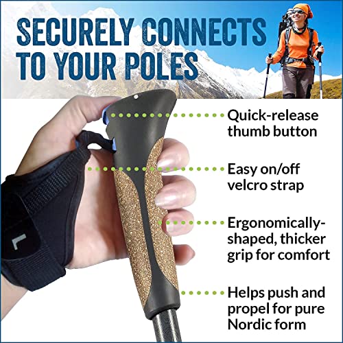 Ultralight Folding Walking Poles - Travel Ready - with Rubber Feet, Baskets, and Bag - size: Above 5'7", style: Nordic Grips