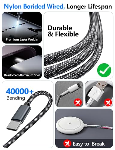 1Pack Travel Essentials for Apple Watch Charger,3-in-2 Multi Charging Cable | Cruise Vacation Camping Essentials for iPhone Charger,Type C/Lightning for iWatch,iPhone 17-12,Xbox Series X&S-5FT Black - color: Black, size: 1Pack-5 FT