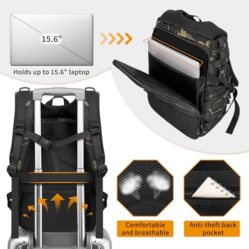 TORIBIO Camera Tactical Backpack Bag for DSLR/SLR/Mirrorless Photography - color: Camouflage, size: Without Rain Cover