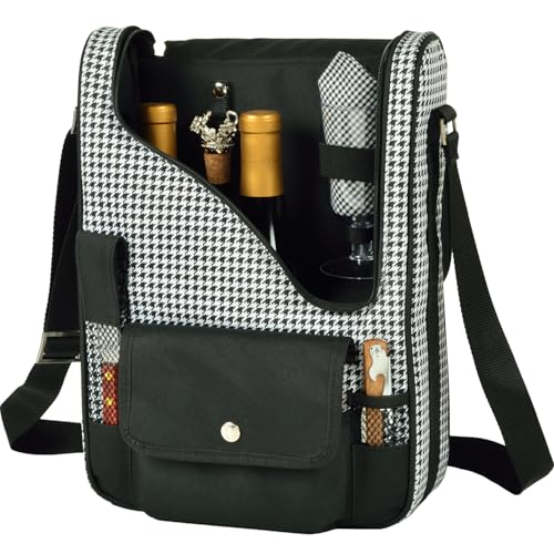 Picnic at Ascot Original Insulated Wine and Cheese Cooler Bag - Designed, Assembled & Quality Approved in the USA - color: Houndstooth