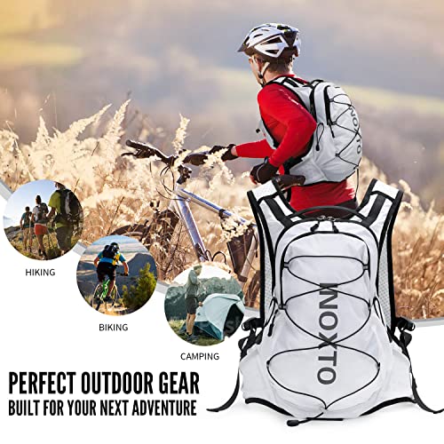 IX INOXTO Hydration Pack Backpack, Lightweight Water Backpack with 2L Hydration Bladder Daypack for Men Women,Running Hydration Vest for Trail Running Hiking Cycling Race Climbing - color: White