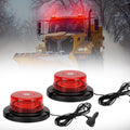 2 Pcs Red Forklift Beacon Strobe Lights, 12-24V 16 Flashing Modes 48 LED with Magnetic Base, Traffic Lights for Construction Vehicles, Trucks, Golf Carts, Snow Plow