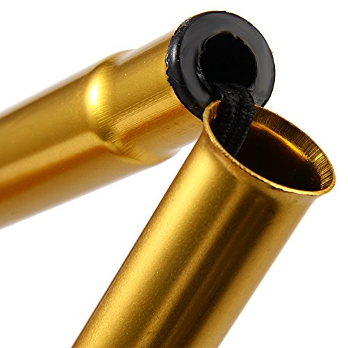 Folding Lightweight Walking Stick - Adjustable Aluminum Metal Collapsible Travel Cane with Non-Slip Rubber Base - color: Golden