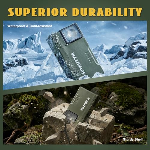 500lm Small Flashlight EDC Clip-on Rechargeable Mini Pocket Light | Magnetic Work Light with 180° Rotatable Clip & RGB Emergency Mode for Camping, Hiking, Repairs, Walkies, Green - color: Green