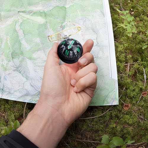 Suncalla 6 Pcs Ball Pin on Compass Globe with Pin Liquid Filled Small Compass for Hiking Camping Navigation Birthday Baptism Graduation 2026 Gift for Son from Mom Dad