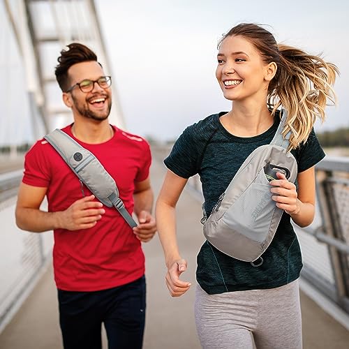 G4Free Sling Bag RFID Blocking Lightweight Crossbody Backpack Chest Shoulder Bag for Travel Sports Running - color: Grey