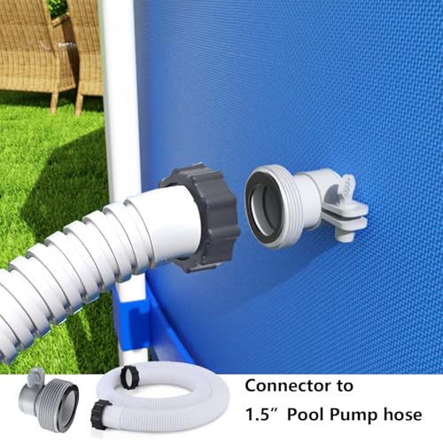 1.5" Pool Pump Hoses with Adapter Type B Connector Kit for Intex ＆ Coleman Above Ground Pools -1 1/2 Pool Hose Compatible with 1500-2500 GPH Sand Filter Pumps & Saltwater Systems (1, White) - color: White