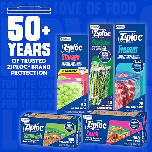 Ziploc Gallon Food Storage Freezer Bags, 132ct Total, Stand-Up Bottom, Easy to Fill, 66 Count, 2 Pack, 132 Total - size: 132 Count
