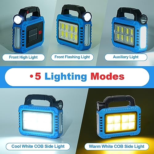 TANSOREN 4 Pack Lantern Camping Essentials Accessories Gear Solar Lights, LED Flashlight for Power Outages, Rechargeable Tent Lights for Emergency, Hurricane, Survival Kits, Operated Lamp