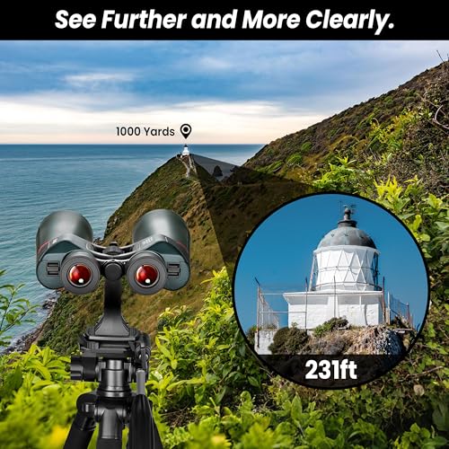 ESSLNB 15X70 Giant Binoculars Astronomy with Tripod Adapter and Carrying Bag FMC Waterproof Binoculars for Adults - color: 15x70