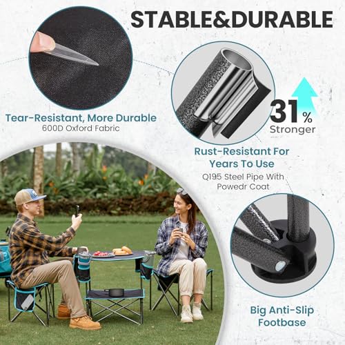 FUNDANGO Folding Tripod Stool, 2 Pack Lightweight Portable Fishing Chair with Thick Padded Seat, 440 Lbs Heavy Duty Outdoor Camping Chairs with Carry Bag for Walking Hunting Hiking Travel - color: Black Tripod-2 Pack