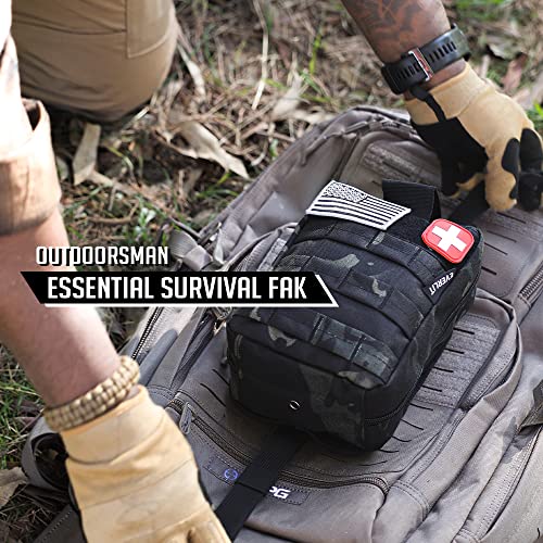 EVERLIT 250 Pcs Survival First Aid Kit | IFAK Outdoor Survival Kit Emergency Kit For Camping Hiking Hunting Earthquake Emergency Preparedness - color: Od Green